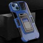 For iPhone 13 MechaWarrior Multifunctional Holder Phone Case(Blue) - 1