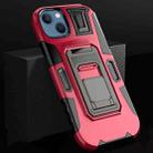 For iPhone 13 MechaWarrior Multifunctional Holder Phone Case(Red) - 1