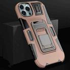 For iPhone 12 Pro Max MechaWarrior Multifunctional Holder Phone Case(Pink) - 1