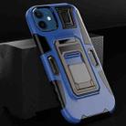 For iPhone 12 MechaWarrior Multifunctional Holder Phone Case(Blue) - 1