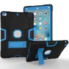 For iPad 4 / 3 / 2 Silicone + PC Protective Case with Stand(Black + Blue) - 1
