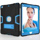 For iPad 4 / 3 / 2 Silicone + PC Protective Case with Stand(Black + Blue) - 2