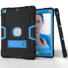 For iPad 4 / 3 / 2 Silicone + PC Protective Case with Stand(Black + Blue) - 3