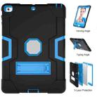 For iPad 4 / 3 / 2 Silicone + PC Protective Case with Stand(Black + Blue) - 5