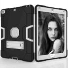 For iPad 4 / 3 / 2 Silicone + PC Protective Case with Stand(Black + White) - 2