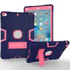 For iPad 4 / 3 / 2 Silicone + PC Protective Case with Stand(Blue + Pink) - 1