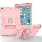 For iPad 4 / 3 / 2 Silicone + PC Protective Case with Stand(Rose Gold) - 1