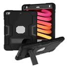 For iPad mini 3/2/1 Silicone + PC Protective Case with Stand(Black + Grey) - 1