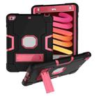 For iPad mini 3/2/1 Silicone + PC Protective Case with Stand(Black + Pink) - 1