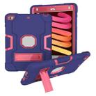 For iPad mini 3/2/1 Silicone + PC Protective Case with Stand(Blue + Pink) - 1