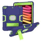 For iPad mini 3/2/1 Silicone + PC Protective Case with Stand(Blue + Green) - 1