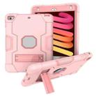 For iPad mini 3/2/1 Silicone + PC Protective Case with Stand(Rose Gold) - 1