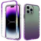 For iPhone 14 Pro Two-color Gradual Change PC+TPU Phone Case (Purple) - 1