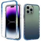 For iPhone 14 Pro Two-color Gradual Change PC+TPU Phone Case (Blue) - 1