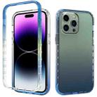 For iPhone 14 Pro Max Two-color Gradual Change PC+TPU Phone Case (Blue) - 1