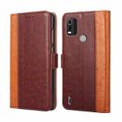 For Nokia C21 Plus Ostrich Texture Flip Leather Phone Case(Brown) - 1