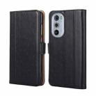 For Motorola Edge 30 Pro / Edge+ 2022 Ostrich Texture Flip Leather Phone Case(Black) - 1