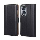 For Honor 70 Ostrich Texture Flip Leather Phone Case(Black) - 1
