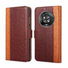 For Honor Magic4 Ostrich Texture Flip Leather Phone Case(Brown) - 1