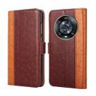 For Honor Magic4 Pro Ostrich Texture Flip Leather Phone Case(Brown) - 1