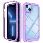 For iPhone 14 Plus Starry Sky Solid Color PC + TPU Phone Case  (Purple) - 1