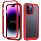 For iPhone 14 Pro Starry Sky Solid Color PC + TPU Phone Case (Red) - 1