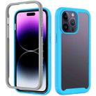 For iPhone 14 Pro Max Starry Sky Solid Color PC + TPU Phone Case (Light Blue) - 1