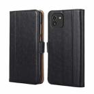 For Samsung Galaxy A03 166mm Ostrich Texture Flip Leather Phone Case(Black) - 1