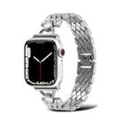 D-shaped Rhombus Metal Watch Band For Apple Watch Ultra 49mm / Series 8&7 45mm / SE 2&6&SE&5&4 44mm / 3&2&1 42mm(Silver) - 1