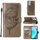 For OnePlus Nord CE 2 Lite 5G Embossed Butterfly Leather Phone Case(Grey) - 1