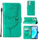 For OnePlus Nord CE 2 Lite 5G Embossed Butterfly Leather Phone Case(Green) - 1