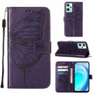 For OnePlus Nord CE 2 Lite 5G Embossed Butterfly Leather Phone Case(Dark Purple) - 1