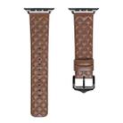 DUX DUCIS Rhombus Pattern Genuine Leather Watch Band For Apple Watch Series 8&7 41mm / SE 2&6&SE&5&4 40mm / 3&2&1 38mm(Brown) - 1