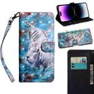 For iPhone 14 Pro 3D Painting Pattern Coloured Drawing Leather Phone Case (Tiger) - 1