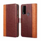 For TCL 30 V 5G T781S Ostrich Texture Flip Leather Phone Case(Brown) - 1