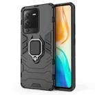 For vivo S15 PC + TPU Shockproof Protective Phone Case with Magnetic Ring Holder(Black) - 1