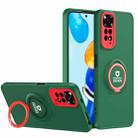 For Xiaomi Redmi Note 11 2022 6.43 inch / Note 11S International Eagle Eye Ring Holder Phone Case(Dark Green + Red) - 1
