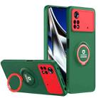 For Xiaomi Poco X4 Pro 5G Eagle Eye Ring Holder Phone Case(Dark Green + Red) - 1