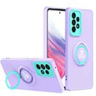 For Samsung Galaxy A23 4G Eagle Eye Ring Holder Phone Case(Purple + Light Green) - 1