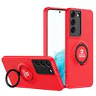 For Samsung Galaxy S22 5G Eagle Eye Ring Holder Phone Case(Red + Black) - 1