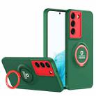 For Samsung Galaxy S22+ 5G Eagle Eye Ring Holder Phone Case(Dark Green + Red) - 1