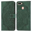 For OPPO A7 / A5s Mandala Embossed Flip Leather Phone Case(Green) - 1