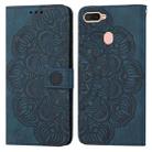For OPPO A7 / A5s Mandala Embossed Flip Leather Phone Case(Blue) - 1
