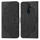 For OPPO A9 2020 Mandala Embossed Flip Leather Phone Case(Black) - 1