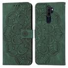 For OPPO A9 2020 Mandala Embossed Flip Leather Phone Case(Green) - 1