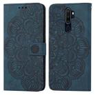 For OPPO A9 2020 Mandala Embossed Flip Leather Phone Case(Blue) - 1