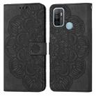 For OPPO A53s Mandala Embossed Flip Leather Phone Case(Black) - 1