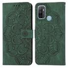 For OPPO A53s Mandala Embossed Flip Leather Phone Case(Green) - 1