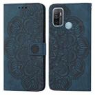 For OPPO A53s Mandala Embossed Flip Leather Phone Case(Blue) - 1