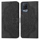 For OPPO A54 4G Mandala Embossed Flip Leather Phone Case(Black) - 1